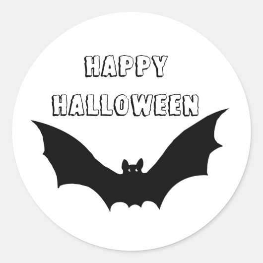 Bat Happy Halloween Classic Round Sticker (Voorkant)