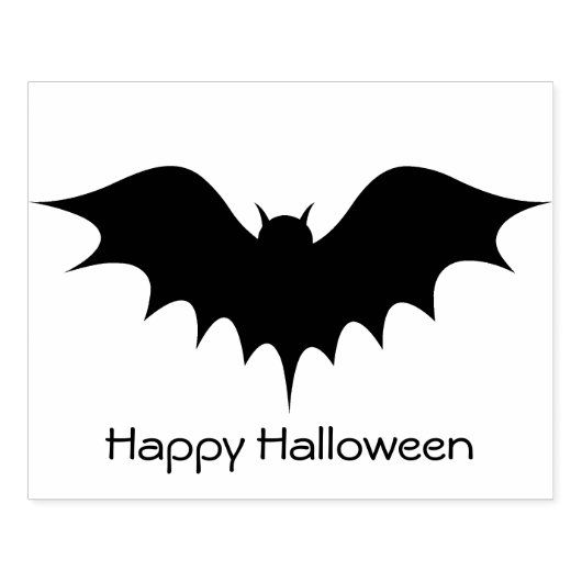 Bat - Happy Halloween - Rubber Stamp Rubberstempel (Afrduk)