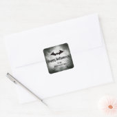 Bat Happy Halloween zwarte grunge Vierkante Sticker (Envelop)