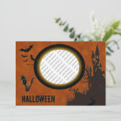 Bat, Haunted House Photo Lijst en Oranje Sky Kaart (Staand voorkant)