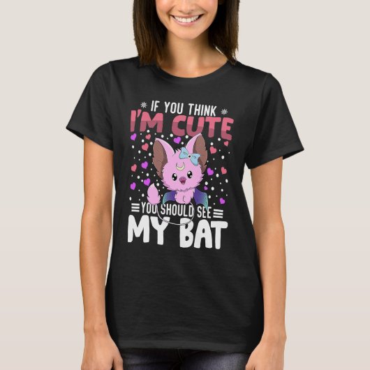 Bat Heart Valentine's Day Animal For Womens Kids T-shirt (Voorkant)