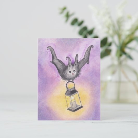 Bat Holding a Lantern Briefkaart (Staand voorkant)