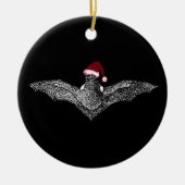 Bat in een kersthat keramisch ornament (Voorkant)
