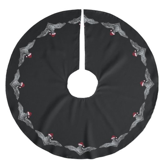 Bat in een kerstmuts kerstboom rok (Voorkant)