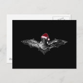 Bat in een Santa Hat Feestdagenkaart (Voorkant / Achterkant)