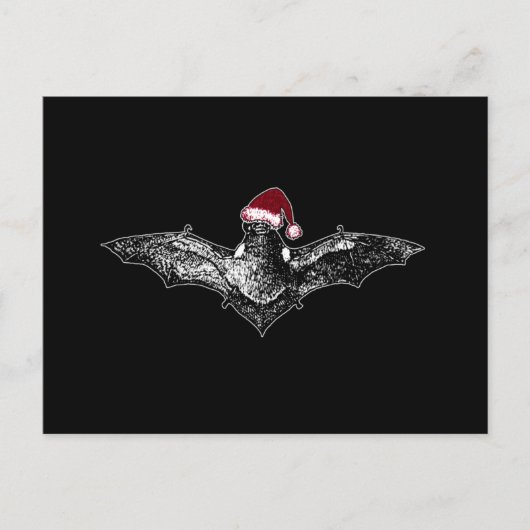 Bat in een Santa Hat Feestdagenkaart (Voorkant)