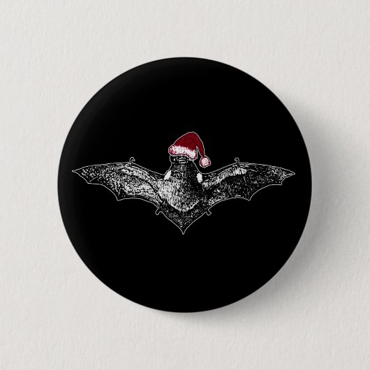 Bat in een Santa Hat Ronde Button 5,7 Cm (Voorkant)