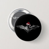 Bat in een Santa Hat Ronde Button 5,7 Cm (Voorkant /achterkant)