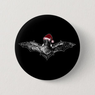 Bat in een Santa Hat Ronde Button 5,7 Cm