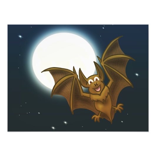 Bat in het moonlicht foto afdruk (Voorkant)
