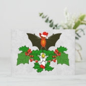 Bat in Holly Kaart (Staand voorkant)