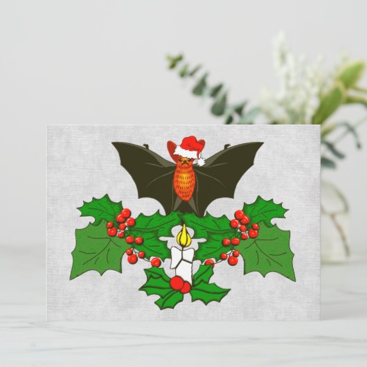 Bat in Holly Kaart (Staand voorkant)