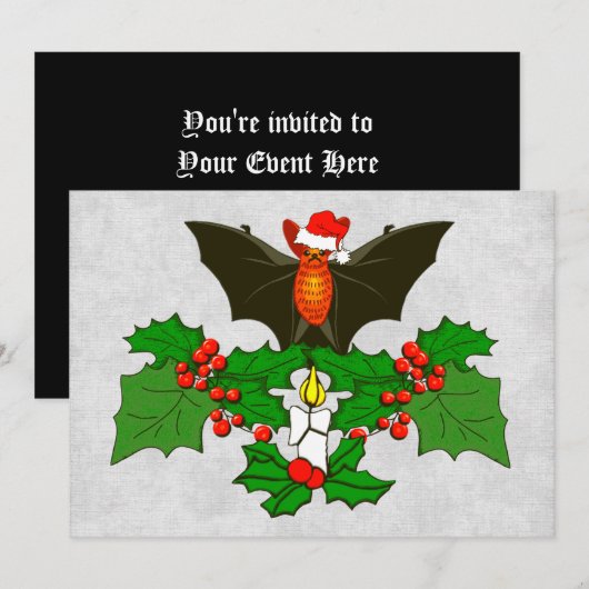 Bat in Holly Kaart (Voorkant / Achterkant)