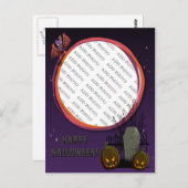 Bat, Jack o' Lantern, Tombstone, voeg foto-Lijst t Briefkaart (Voorkant / Achterkant)