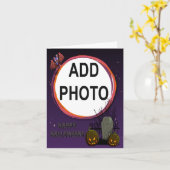 Bat, Jack o' Lantern, Tombstone, voeg foto-Lijst t Kaart (Gele Bloem)