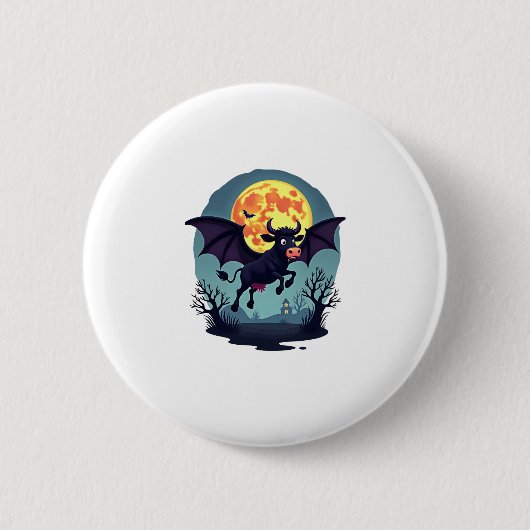 Bat Koe bij middernacht Ronde Button 5,7 Cm (Voorkant)