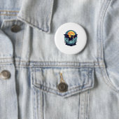 Bat Koe bij middernacht Ronde Button 5,7 Cm (In situ)