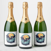 Bat Koe bij middernacht Sparkling Wijnetiket (Flessen)