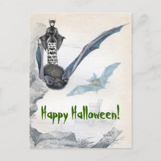 Bat Lady Happy Halloween Briefkaart