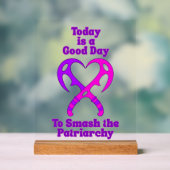 Bat’leth Heart - Smash the Patriarchy Acryl Bord (Neutraal)