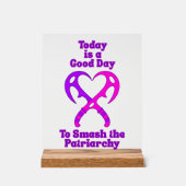 Bat’leth Heart - Smash the Patriarchy Acryl Bord (Voorkant)