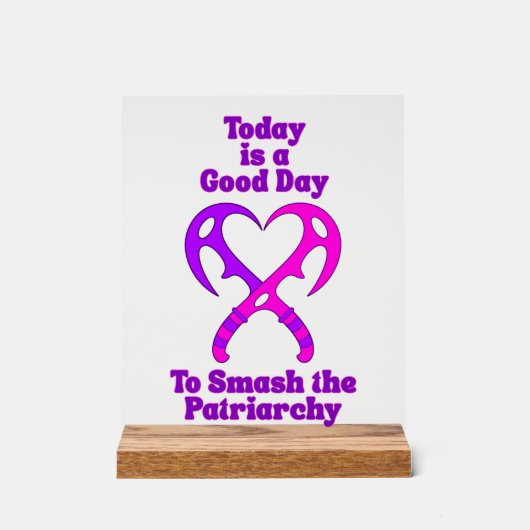 Bat’leth Heart - Smash the Patriarchy Acryl Bord (Voorkant)