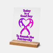 Bat’leth Heart - Smash the Patriarchy Acryl Bord (Hoek)