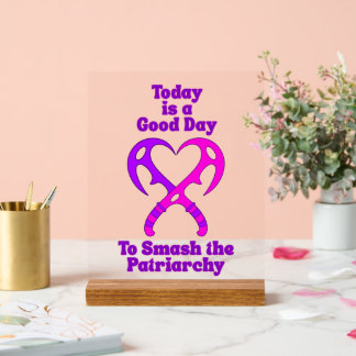 Bat’leth Heart - Smash the Patriarchy Acryl Bord