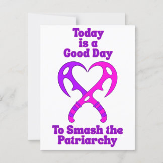 Bat’leth Heart - Smash the Patriarchy Briefkaart