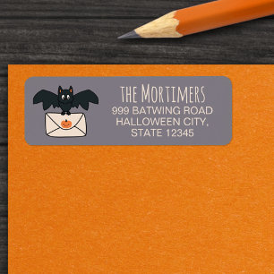 Bat Leveren Mail Grijs Halloween Etiket