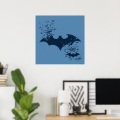 Bat Logo brandt in vleermuizen Poster (Thuiskantoor)