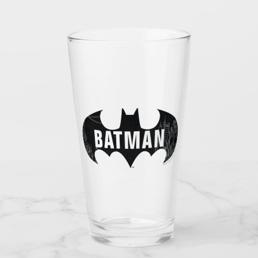 Bat Logo met Gotham Etching Glas (Voorkant)