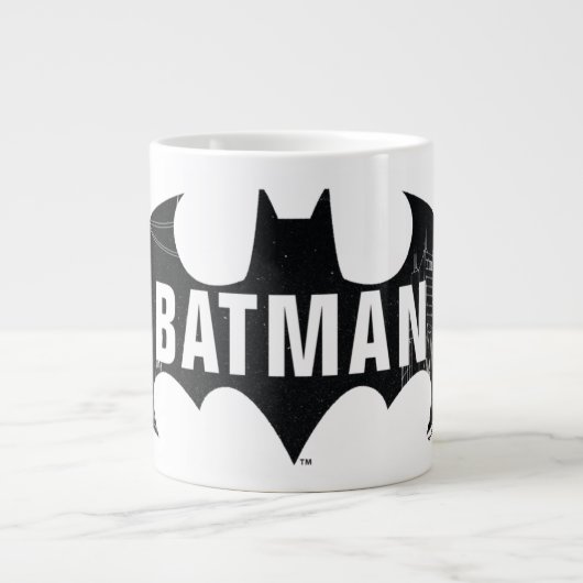 Bat Logo met Gotham Etching Grote Koffiekop (Voorkant)