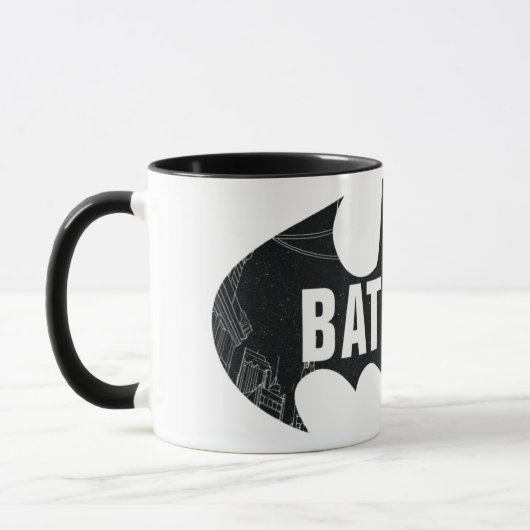 Bat Logo met Gotham Etching Mok (Links)