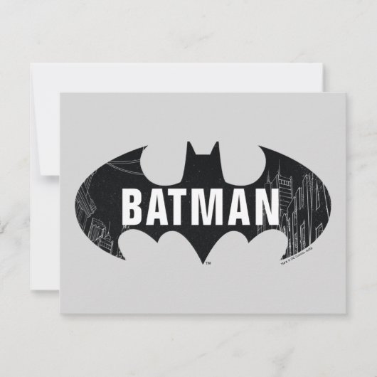 Bat Logo met Gotham Etching Notitiekaartje (Voorkant)