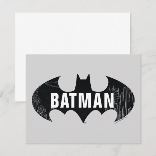 Bat Logo met Gotham Etching Notitiekaartje (Voorkant / Achterkant)