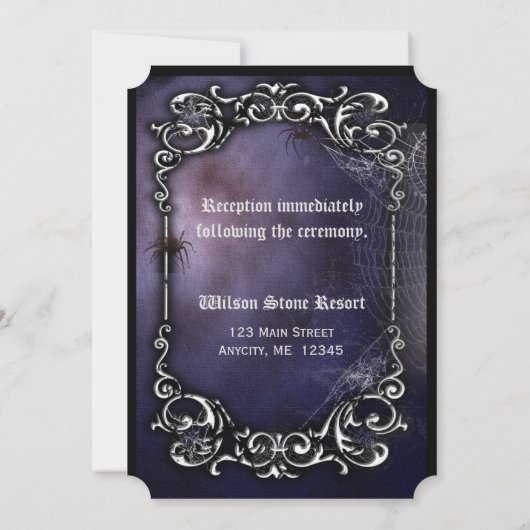 Bat, maan en Spiers met zilver decor Kaart (Achterkant)