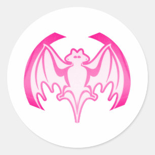 Bat Magenta Inv Het MUSEUM Zazzle Gifts Ronde Sticker