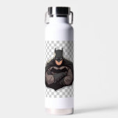 Bat man on white bottle waterfles (Voorkant)