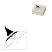 Bat met heksenPet Rubberstempel (Gestempeld)
