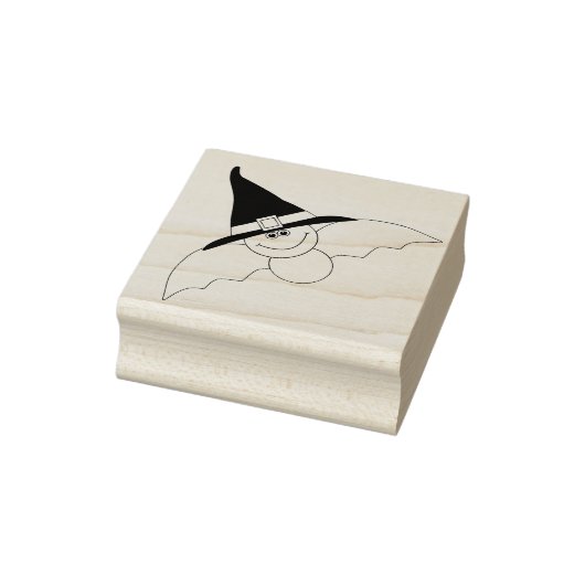 Bat met heksenPet Rubberstempel (Stempel)