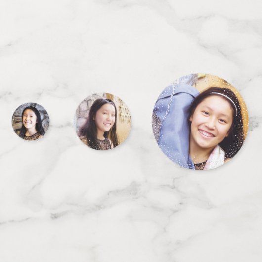 Bat Mitswa 3 Foto Marine Zilveren Glitter Script Confetti (Voorkanten)