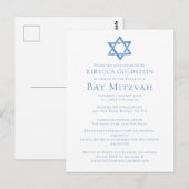 Bat Mitswa Artistieke Blauwe Ster van David Party Briefkaart (Voorkant / Achterkant)