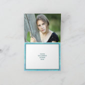 Bat Mitswa Blue Opal Magen David Photo Chic Bedankkaart (Binnen)