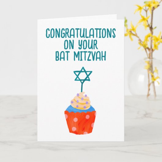 bat mitswa felicitatiekaarten kaart (Gele Bloem)