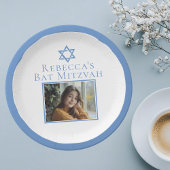 Bat Mitswa Foto Blauwe Ster van David Party Papieren Bordje
