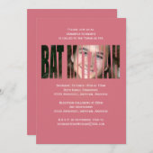Bat Mitswa Fotouitnodiging in Roze Kaart (Voorkant / Achterkant)