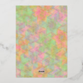 Bat Mitswa Green en Roze ster van David Pattern Folie Uitnodiging (Achterkant)