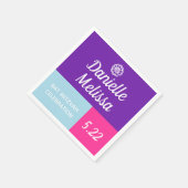 Bat Mitswa Kleurenblok Gepersonaliseerde servetten (Hoek)