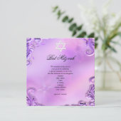 Bat Mitswa Meisje  Paarse Roze Bloemen Kaart (Staand voorkant)